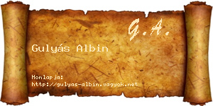 Gulyás Albin névjegykártya